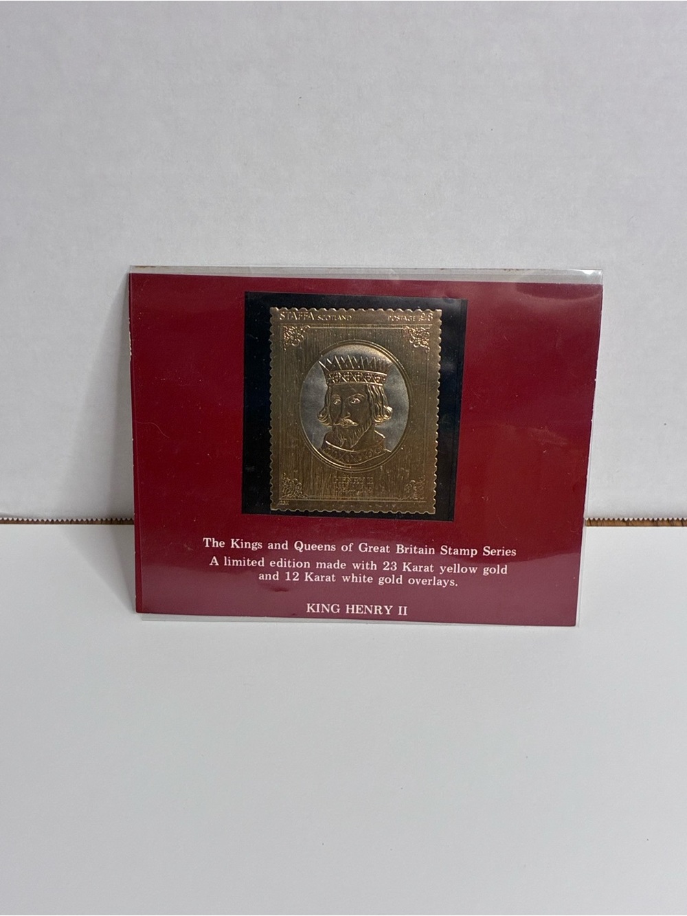 King Henry II Great Britain Stamp Series 23K Yellow Gold 12K White Gold 1977